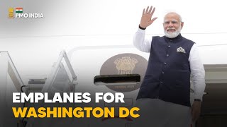 Prime Minister Narendra Modi emplanes for Washington DC