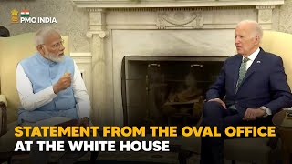 Prime Minister Narendra Modi's statement from the Oval Office at the White House l PMO