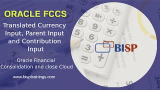 Oracle FCCs Translated Currency Input, Parent Input and Contribution Input | FCCs Advance Features