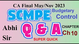 CA Final SCMPE Full  Q and A Theory