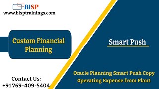 Oracle Planning Smart Push Copy Operating Expense from Plan1| Custom Financial Planning | Smart Push