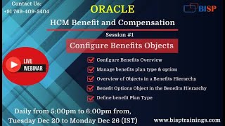 Live Webinar of Oracle HCM Benefit and Compensation-22nd Dec 2022