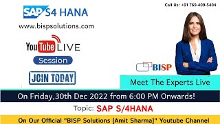 Live Webinar of SAP FICO  -30th Dec. 2022 | @bispsolutions   |  ✅✅