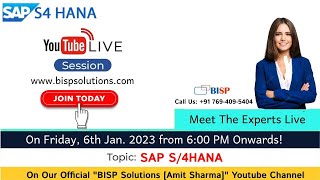 Live Webinar of SAP FICO 6th  Jan. 2023 |  @bispsolutions    | SAP S4/HANA ✅✅