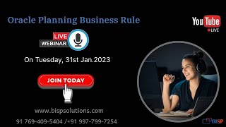 Webinar of Oracle Planning Business Rule