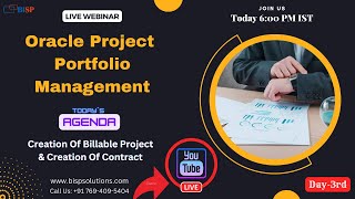 Live Webinar of Oracle PPM- 22nd June 2023|Creation of Billable Project & Creation of Contract✅✅