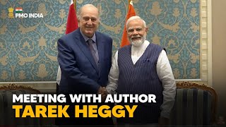 Prime Minister Narendra Modi meets Egyptian author and political thinker Tarek Heggy in Cairo, Egypt