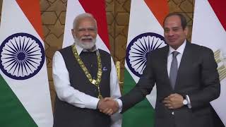 PM Modi has been conferred with 'Order of the Nile' by the Egyptian President, Abdel Fattah el-Sisi.
