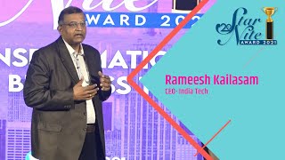 Mr. Rameesh Kailasam, CEO- India Tech at 20th Star Nite Awards 2021