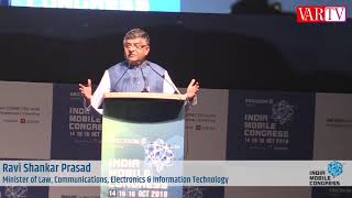 Ravi Shankar Prasad, Minister of Law, Communications, Electronics & IT at India Mobile Congress 2019