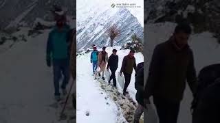 Polling team treks difficult terrain with steep gradient of 3 Km #HPElection2022