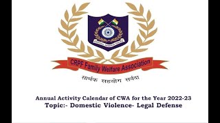 Annual Activity Calendar of CWA for the Year 2022-23 Topic-Domestic Violence- Legal Defense