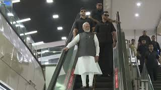 PM Narendra Modi takes Delhi Metro to attend the centenary celebrations of #DelhiUniversity