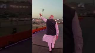 Grand welcome of PM Narendra Modi ji at 11th KhelMahakumbh in Gujarat