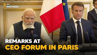 Prime Minister Narendra Modi's remarks at the CEO Forum in Paris
