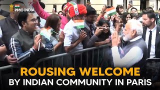 Prime Minister Narendra Modi gets a rousing welcome by Indian Community in Paris, France