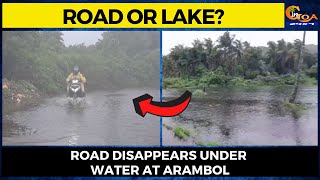 Road or lake? Road disappears under water at Arambol