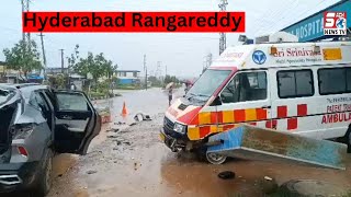 Barish Mein Sadak Hadsa | Tez Raftar Car Ne Mari Ambulance Aur Stall Ko Takkar | SACH NEWS |