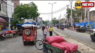 Jahangir puri में बड़ी संख्या में पुलिस बल तैनात, आला अधिकारी भी मौके पर मौजूद फिलहाल माहौल शांत है