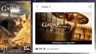 Gadar2 Movie Crosses 90K Interest Rate On Bookmyshow,Sunny Deol Be Like Abhi To Maine Shuru Kiya Hai