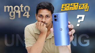 Moto G14 4G Mobile Unboxing and Initial Impressions in Telugu