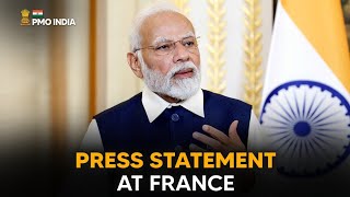 PM Modi's Press Statement at France With English Subtitle