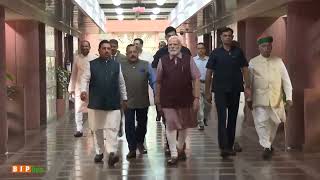 PM Shri Narendra Modi and other senior leaders arrive for the BJP Parliamentary Party Meeting