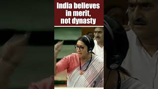 India believes in merit, not dynasty | Smriti Irani #shortsvideo #quitindia