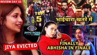 Bigg Boss OTT2 Review Day 52 | Jiya Evicted, AbhiSha In Top 5, Abhishek Vs Elvish Behas, Pooja