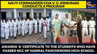 Navy Commander Goa V. G. Krishnan conducts a program.