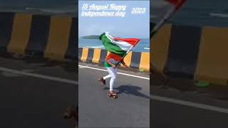 Samma Khatoon skates from Majorda to Vasco and Panaji with Indian Flag ????????❤️ #goa