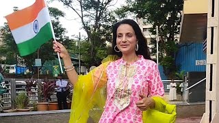 Gadar 2 Success Celebration By Ameesha Patel Spotted On Independence Day 2023 With Fans