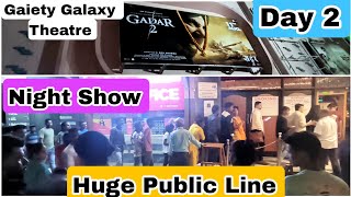 Gadar 2 Movie Huge Public Line Day 2 Night Show At Gaiety Galaxy Theatre In Mumbai