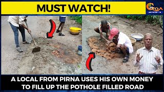 #Watch this! A local from Pirna uses his own money to fill up the pothole filled road