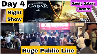 Gadar 2 Movie Huge Public Line Day 4 Night Show At Gaiety Galaxy Theatre In Mumbai