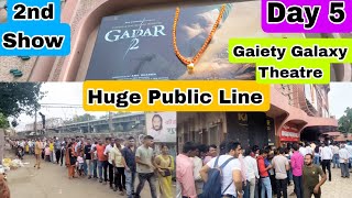 Gadar 2 Movie Huge Public Line Day 5 Second Show Independence Day Special At Gaiety Galaxy Theatre