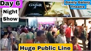 Gadar 2 Movie Huge Public Line Day 6 Night Show At Gaiety Galaxy Theatre In Mumbai