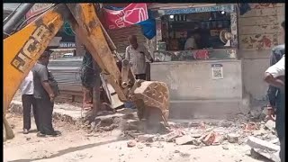 Gair Kanooni qabz per GHMC ka demolition drive | MD lines se Moti Darwaze tak | SACHNEWS