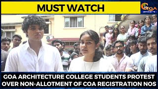 Goa Architecture College students protest over Non-allotment of COA registration nos.