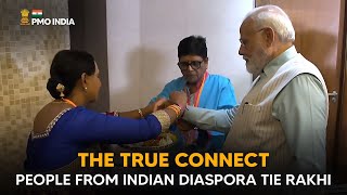 The True Connect: People from Indian diaspora tie Rakhi to PM Narendra Modi in Johannesburg