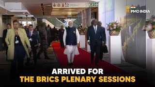 Prime Minister Narendra Modi arrives for the BRICS plenary sessions