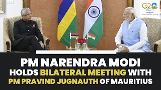 PM Modi holds bilateral meeting with PM Pravind Jugnauth of Mauritius in New Delhi. #G20India