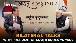 PM Narendra Modi holds bilateral talks with President of South Korea YS  Yeol