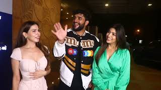 Abhishek Malhan, Akanksha Puri and Palak Purswani seen at Novotel Hotel in Juhu Entry and Exit video