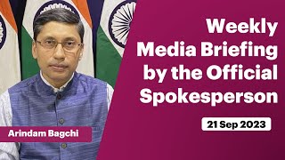 Weekly Media Briefing by the Official Spokesperson (September 21, 2023)