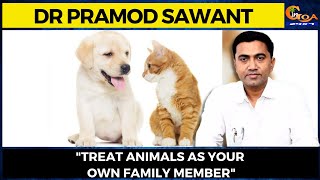 "Treat animals as your own family member". Do not hurt any stray animal on the road: CM Sawant