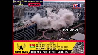 Hyderabad mein 4 Floor building  demolis@ kar diya Gaya. buildings ko dobara Taamir Kiya