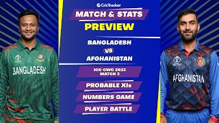 Bangladesh vs Afghanistan | ODI World Cup 2023 | Match Stats Preview, Prediction | CricTracker
