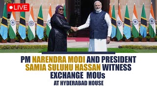LIVE: PM Narendra Modi and President Samia Suluhu Hassan witness exchange of MOUs at Hyderabad House