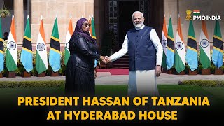 PM Narendra Modi and President Hassan of Tanzania at Hyderabad House